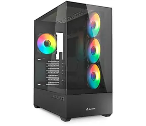 Sharkoon AK6 RGB černá / ATX / 2x USB 3.2 / 1x USB-C / 4x 120mm / bez zdroje / průhledná bočnice