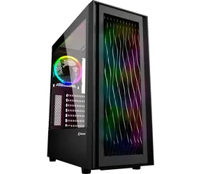 Sharkoon RGB WAVE černá / ATX / 2x USB 3.0 / 1x USB-C / 4x 120mm / bez zdroje / průhledná bočnice