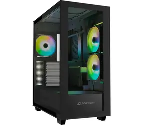 Sharkoon Rebel C60 Black RGB černá / ATX / 2x USB 3.2 / 1x USB-C / 3x 120mm / bez zdroje / průhledná bočnice
