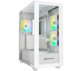 Sharkoon Rebel C60 Black RGB bílá / ATX / 2x USB 3.2 / 1x USB-C / 3x 120mm / bez zdroje / průhledná bočnice