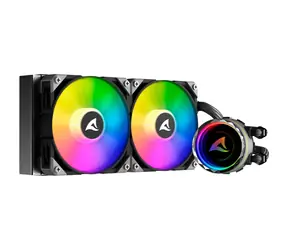 Sharkoon S80 RGB AIO 240mm / 2x 120mm / 2000 RPM / 71 CFM / 35dB / 4-pin / Intel & AMD
