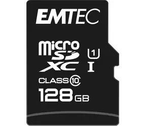EMTEC MicroSD Card 128GB SDXC CL.10 Gold + / UHS-I U1 / Class 10 / čtení až: 90MBs / zápis až: 20MBs