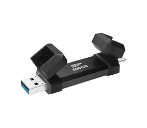 Silicon Power DS72 500GB černá / Externí SSD / R: 1050 MBs / W: 850 MBs / USB-A + USB-C 3.2 Gen 2