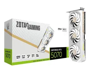 ZOTAC GeForce RTX 5070 AMP White 12GB / 2300 - 2587Mhz / 12GB GDDR7 / 192bit / 1x HDMI + 3x DP / 650W (16)