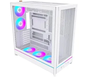 Montech HS01 PRO bílá / ATX / 2x USBA / 1x USB-C / 5x 120mm / bez zdroje / průhledná bočnice