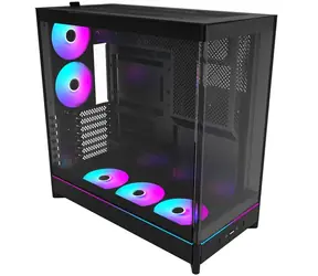 Montech HS02 PRO černá / ATX / 2x USBA / 1x USB-C / 5x 120mm / bez zdroje / průhledná bočnice