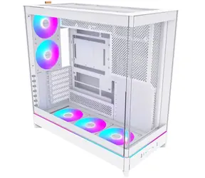 Montech HS02 PRO bílá / ATX / 2x USBA / 1x USB-C / 5x 120mm / bez zdroje / průhledná bočnice