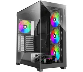 Xilence XILENT Gleam černá / ATX / 2x USB-A 3.0 / 1x USB-C 3.2 / 4x 140mm ARGB / bez zdroje / průhledná bočnice