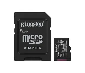 Kingston Canvas Select Plus Gen3 microSDXC 128GB s adaptérem / UHS-I V30 / U3 / Class 10 / čtení: až 150MBs / zápis: až 