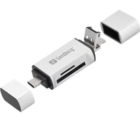 Sandberg čtečka paměťových karet / konektory USB-C + USB + MicroUSB / sloty SD a microSD