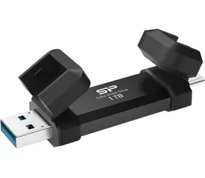 Silicon Power DS72 1TB černá / Externí SSD / R: 1050 MBs / W: 850 MBs / USB-A + USB-C 3.2 Gen 2