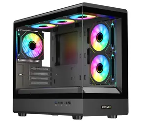 EVOLVEO Ursus / M-ATX / 1 x USB-A 3.0 + 2 x USB-A 2.0 / 6x 120 mm ARGB / bez zdroje / průhledná bočnice + přední panel