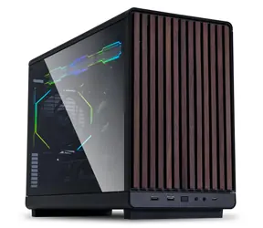 Lian Li DAN A3-mATX Wood Edition černá / Micro ATX / 2x USB 3.0 A / 1x USB-C / bez zdroje / průhledná bočnice