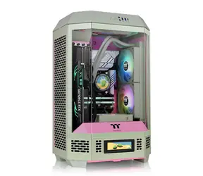 Thermaltake The Tower 300 šedo-růžová / micro ATX / 1x USB-C / 2x USB-A / bez zdroje / průhledná bočnice 