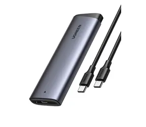 Ugreen m.2 SSD externí pouzdro šedá / USB 3.2 Gen 2 / USB-C / kabel 0.5 m