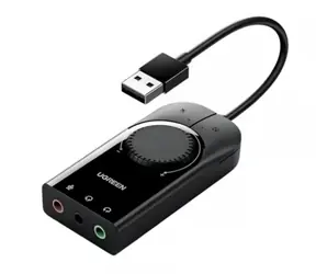 Ugreen CM129 Externí USB zvuková karta černá / 3x 3.5 Jack 