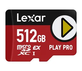 Lexar PLAY PRO microSDXC Express Card 512GB / čtení: 900MBps / zápis: 600MBps / V30