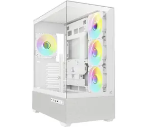 Sharkoon AK7 ARGB bílá / ATX / 2x USB-A 3.0 / 1x USB-C 3.2 / 4x 120mm ARGB / bez zdroje / průhledná bočnice 