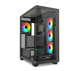 Sharkoon ELITE SHARK CA500 černá / ATX / 2x USB-A 3.0 / 1x USB-C 3.2 / 4x 120mm ARGB / bez zdroje / průhledná bočnice