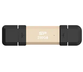 Silicon Power DS72 250GB zlatá / USB-A + USB-C 3.2 Gen 2 / R: 1050MBs / W: 850MBs