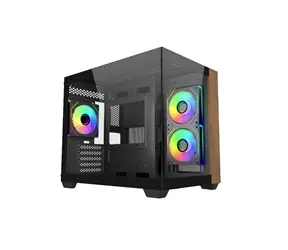 Cooler Master Elite 481 Wood černá / ITX / 2x USB-A 3.0 / 1x USB-C 3.2 / 3x 120mm ARGB / bez zdroje / průhledná bočnice