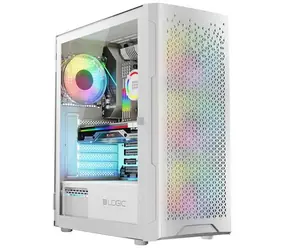 Logic Aramis ARGB Midi bílá / ATX / micro-ATX / mini-ITX / bez zdroje / 1 x USB 3.0 / 2 x USB 2.0 / průhledná bočnice
