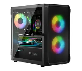 Logic Portos ARGB Mini černá / micro-ATX / mini-ITX / 1 x USB 3.0 / 2 x USB 2.0 / bez zdroje / průhledná bočnice
