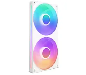 NZXT F280 RGB Core bílá / 2x 140mm / Fluid Dynamic Bearing / 34.5 dB @ 2000 RPM / 98.61 CFM / 4-pin PWM + 4-pin RGB