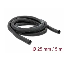 Delock Samouzavírací pletené opláštění černá / 5 m x 25 mm