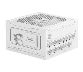 MSI MAG A1000GL PCIE5 bílá / 1000W / 135mm / ATX3.1 / aktivní PFC / 80PLUS Gold 
