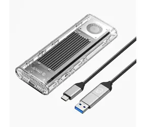 Orico TCM2-G20 externí box pro M.2 NVMe SSD stříbrná / 20 GB/s / USB-C / kabel USB-C/USB-A - USB-C 0.3m