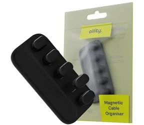 Rozbaleno - Allity ASA-410 černý / Organizér kabelů / Silikon / Magnetické uchycení / Samolepicí 3M / rozbaleno