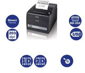 Citizen CT-S310II / pokladní / 80mm / Termotiskárna / 203dpi / USB / RS-232 / řezačka / černá