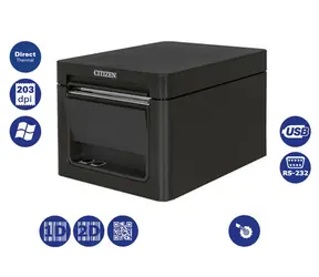 Citizen CT-E351 (RS-232) černá / pokladní / 83mm / Termotiskárna / 203dpi / USB / RS232 / řezačka / zdroj / černá