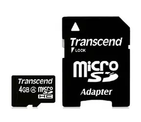 Transcend Micro SDHC karta 4GB Class 4 s adaptérem