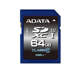 ADATA Premier SDXC karta 64GB / UHS-I U1 Class 10 / R: 30MB/s / W: 10MB/s