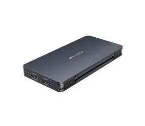 Hyper Universal Silicon Motion USB-C 10v1 černá / Dokovací stanice / 2x USB-A / USB-C / SD / Ethernet / 2x HDMI 4K 