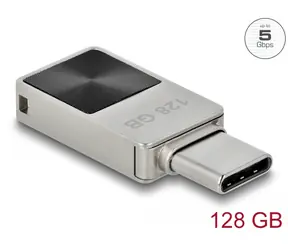 DeLock USB-C Mini Flash disk 128 GB stříbrná