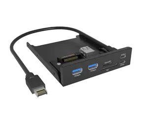 Icy Box IB-HUB1419-i3 černá / adaptér SATA na přední panel / 2x USB-A / 2x USB-C / 1x SD/microSD Slot
