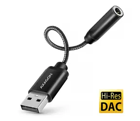 AXAGON ADA-HA, USB-A na 3.5mm jack - Hi-Res DAC audio adaptér, 384 kHz/32 bit DAC, stereo