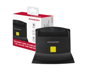 AXAGON CRE-SM2, USB-A StandReader 4-slot čtečka Smart card (eObčanka) + SD/microSD/SIM, kabel 1.3 m