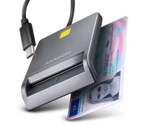 AXAGON CRE-SM3TC / USB-C FlatReader čtečka kontaktních karet Smart card (eObčanka) / kabel 1.2m
