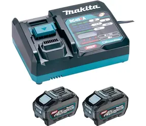 Makita 1911V6-0 / Sada akumulátorů Li-Ion XGT 40V 2x5.0Ah + rychlonabíječka DC40RA