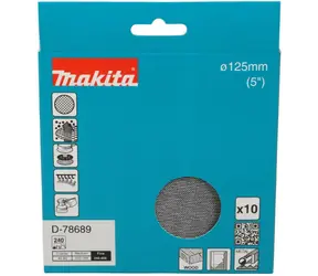 Makita D-78689 / brusný papír / 125 mm / A240 / 10 ks