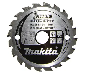Makita B-32932 SPECIALIZED / pilový kotouč na dřevo / 85x1.0x15mm / 20 zubů