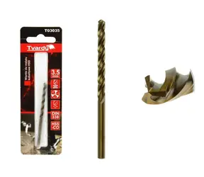 TVARDY HSS M35 3.5 mm vrták z kobaltového kovu 