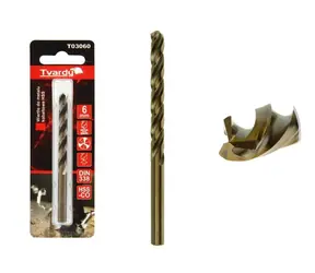 TVARDY HSS M35 6 mm vrták z kobaltového kovu 
