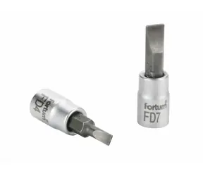 FORTUM Hlavice zástrčná šroubovák plochý 1/4" / 5.5mm / L 37mm / CrV/S2 