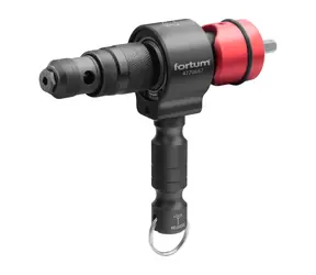 FORTUM Nástavec nýtovací na vrtačku T-COMBO / sada pro matice M3-M12 i trh / nýty 2.4-6.4mm / CrMoV 