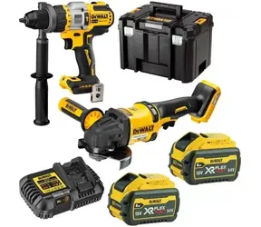 DeWalt DCK2016T2T-QW / Aku SET bruska + příklepová vrtačka / 2x aku baterie + kufr + nabíječka